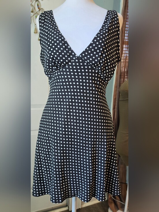 Princess Polly Dresses & Skirts - Princess Polly X Asos Nellie Mini Dress Womens 6 Black & White Polka Dot Pinup